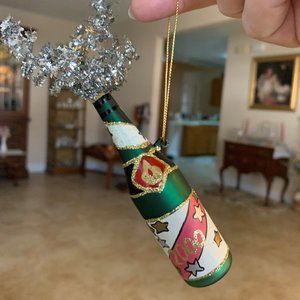 Vintage Y2K Champagne Bottle Christmas Ornaments